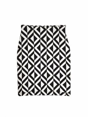 UK2LA Black and White Geometric Pencil Skirt - Size S